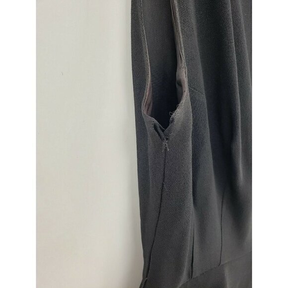 VTG Miss Elliette Black Peplum Dress Womens Small/Medium? Sleeveless Velvet Bow - Picture 7 of 7